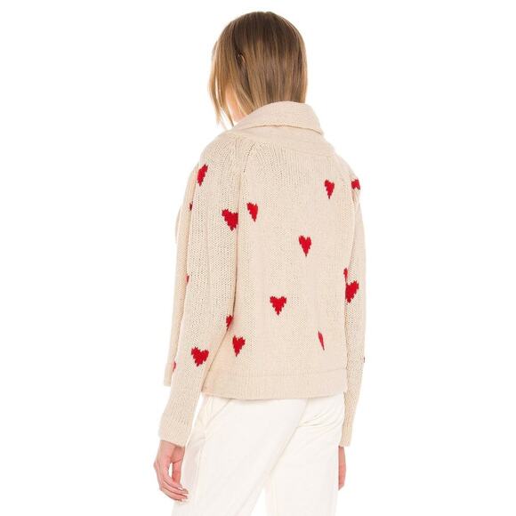 The GREAT. The Heart Lodge Cardigan. Cream & Holly Hearts Size 1|S - Picture 4 of 10